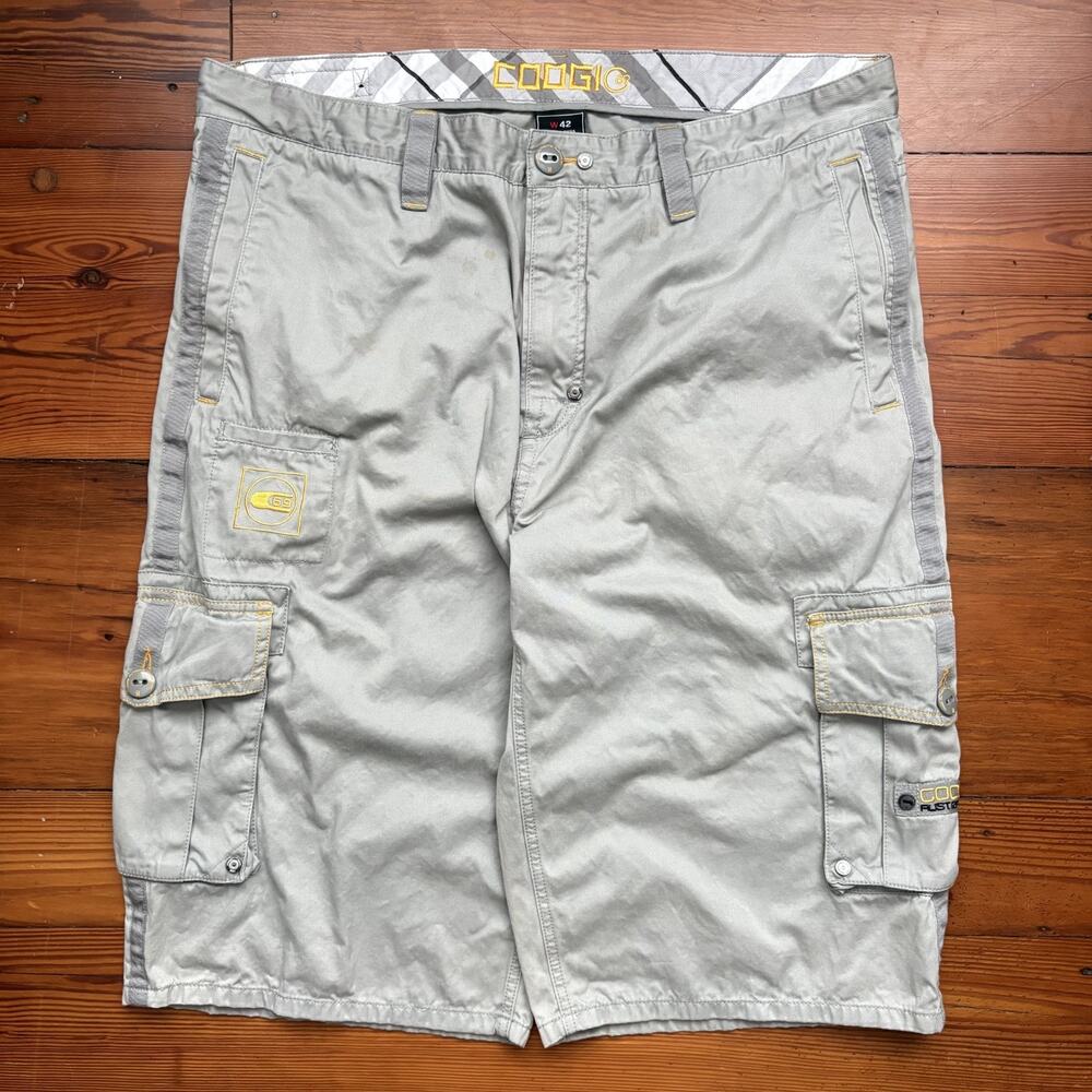 Vintage Y2K Coogi Cargo Shorts Men's Size 42 Gray Baggy Loose Wide Leg